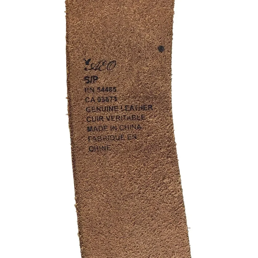 American Eagle S/P Brown Tooled Embossed Floral Genuine Leather Belt‎ 31
